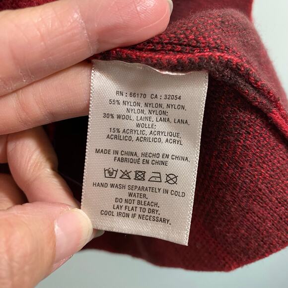 Field Flower Anthropologie Red Buffalo Plaid Wool Blend Mock Neck Sweater Size S - Picture 5 of 8